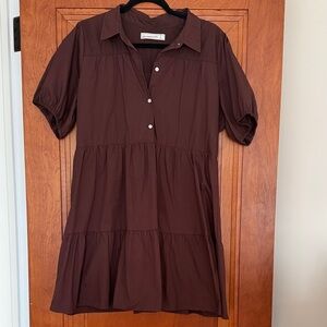 Abercrombie & Fitch Poplin Trapeze Shirt Dress sz L